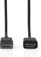 Nedis DisplayPort-Kabel - DisplayPort Male - HDMI Connector - 4K@30Hz - Vernikkeld - 2.00 m - Rond - PVC - Zwart - Label - afbeelding 1