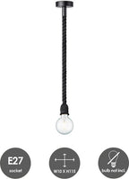 Home Sweet Home - Landelijke Hanglamp Leonardo - hanglamp gemaakt van Katoen - Zwart - 10/10/115cm - Pendellamp geschikt voor woonkamer, slaapkamer - afbeelding 2