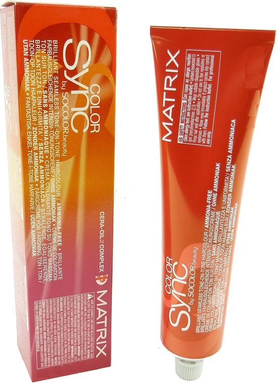 Matrix Color Sync by Socolor Crème tint haarkleuring zonder ammoniak 84ml - 08RC Light Blonde Red Copper / Hellblond Rot Kupfer - afbeelding 1
