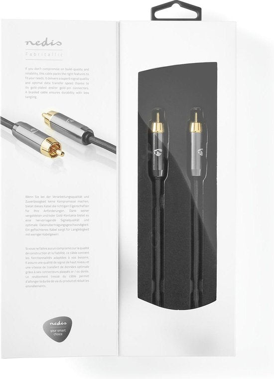 Nedis Digitale Audiokabel - RCA Male - RCA Male - Verguld - 2.00 m - Rond - Katoen - Antraciet / Gun Metal Grijs - Cover Window Box - afbeelding 7