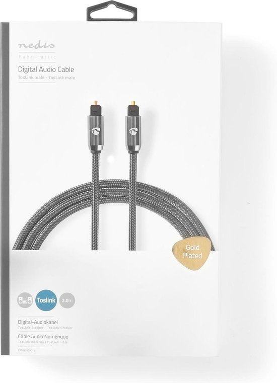 Nedis Digitale Audiokabel | TosLink Male - TosLink Male | Gun Metal Grey | Gevlochten Kabel - afbeelding 16