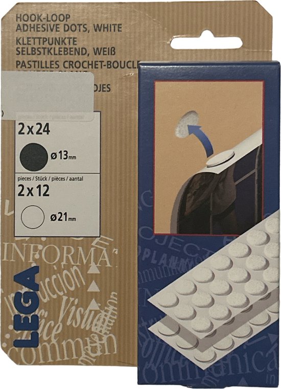 Lega Zelfklevende Klittenbandstippen 6 x 24 stuks - afbeelding 2