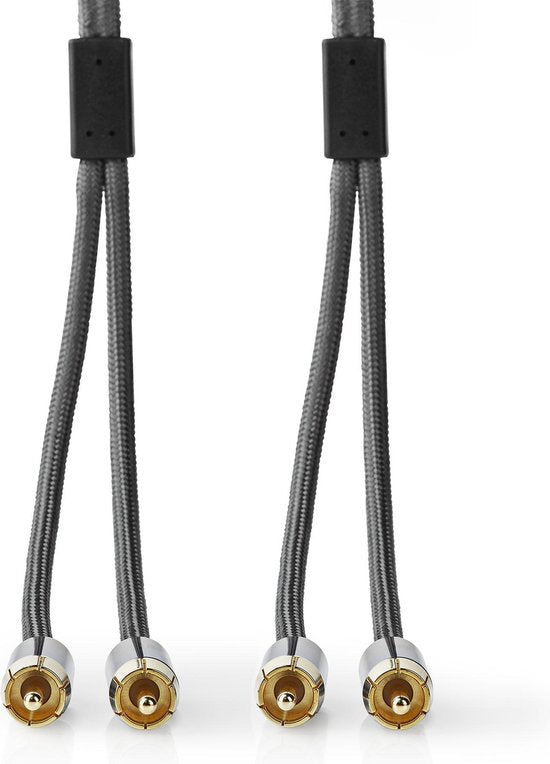 Nedis Stereo-Audiokabel - 2x RCA Male - 2x RCA Male - Verguld - 3.00 m - Rond - Grijs / Gun Metal Grijs - Cover Window Box - afbeelding 6