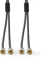 Nedis Stereo-Audiokabel - 2x RCA Male - 2x RCA Male - Verguld - 1.00 m - Rond - Grijs / Gun Metal Grijs - Cover Window Box - afbeelding 7