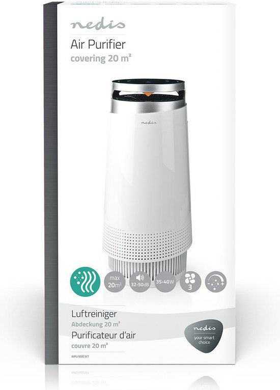 Nedis Luchtreiniger - Geschikt voor ruimtes tot: 20 m² - Clean Air Delivery Rate (CADR): 130 m³/h - Luchtkwaliteitsindicator - Wit - afbeelding 5
