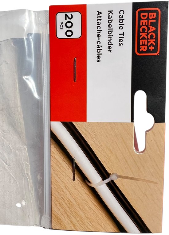 BLACK + DECKER KABELBINDERS, TIE-WRAPS, 3 Pakken van 200 st Assortie BUNDELVOORDEEL - afbeelding 2