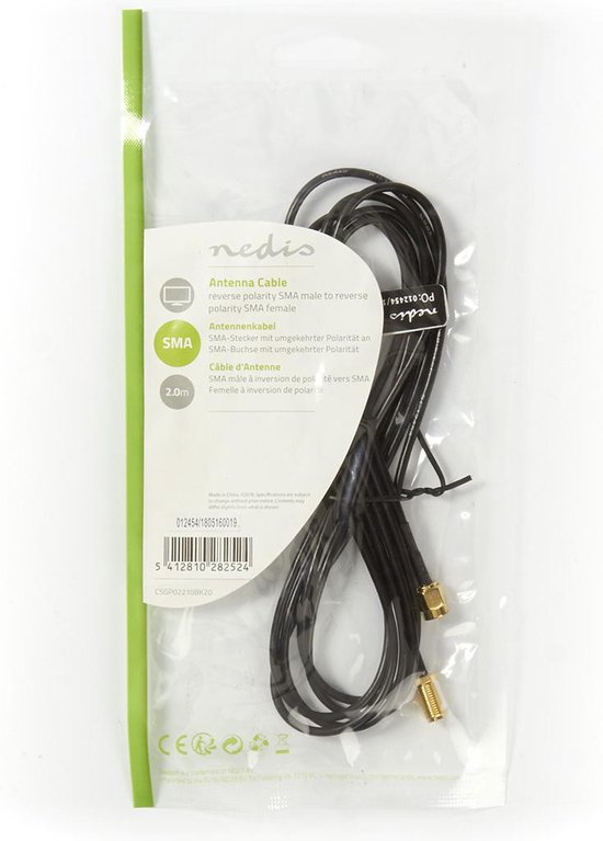 Antennekabel | SMA Male (Omgekeerde Polariteit) - SMA Female (Omgekeerde Polariteit) | m | Zwart - afbeelding 13