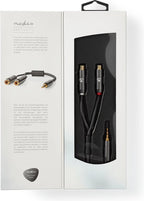 Nedis Stereo-Audiokabel - 3,5 mm Male - 2x RCA Female - Verguld - 0.20 m - Rond - Grijs / Gun Metal Grijs - Cover Window Box - afbeelding 9