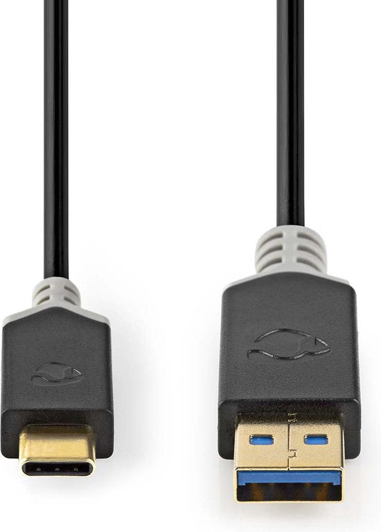 Nedis USB-Kabel - USB 3.2 Gen 1 - USB-A Male - USB-C Male - 60 W - 5 Gbps - Verguld - 1.00 m - Rond - PVC - Antraciet - Doos - afbeelding 11