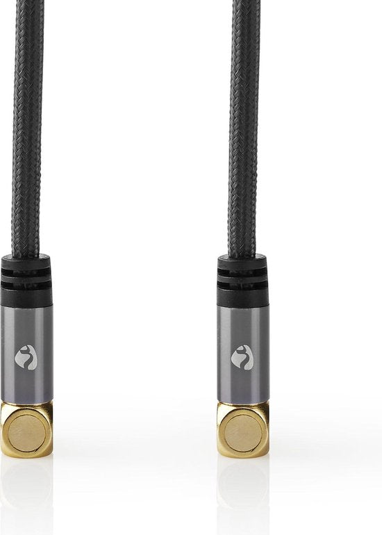Nedis Coaxkabel - IEC (Coax) Male - IEC (Coax) Female - Verguld - 75 Ohm - Viervoudig Afgeschermd - 5.00 m - Rond - Katoen - Grijs / Gun Metal Grijs - Cover Window Box - afbeelding 4