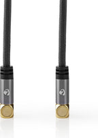 Nedis Coaxkabel - IEC (Coax) Male - IEC (Coax) Female - Verguld - 75 Ohm - Viervoudig Afgeschermd - 5.00 m - Rond - Katoen - Grijs / Gun Metal Grijs - Cover Window Box - afbeelding 4