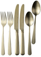 Royal van Kempen & Begeer bestek | Tafelbestek champagne voor 2 personen | 6-delige set | Bevat 2x tafellepel, 2x tafelvork en 2x tafelmes | Vork en lepel: 18/10-edelstaal | Mes: chroomstaal 13/10 | Matte uitvoering | Enkel handwas - afbeelding 2