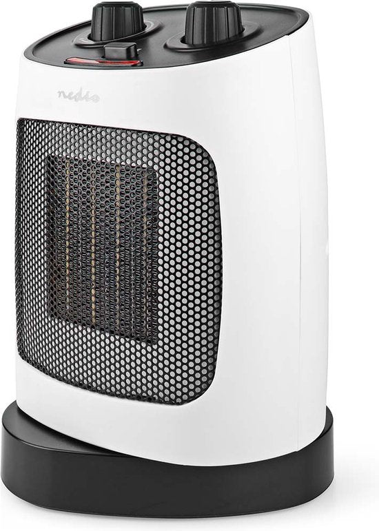 Nedis Keramische PTC-Ventilatorkachel - 1000 / 2000 W - 2 Verwarmingsmodi - Instelbare thermostaat - Draait automatisch - Oververhittingsbeveiliging - Omvalpreventie - afbeelding 3