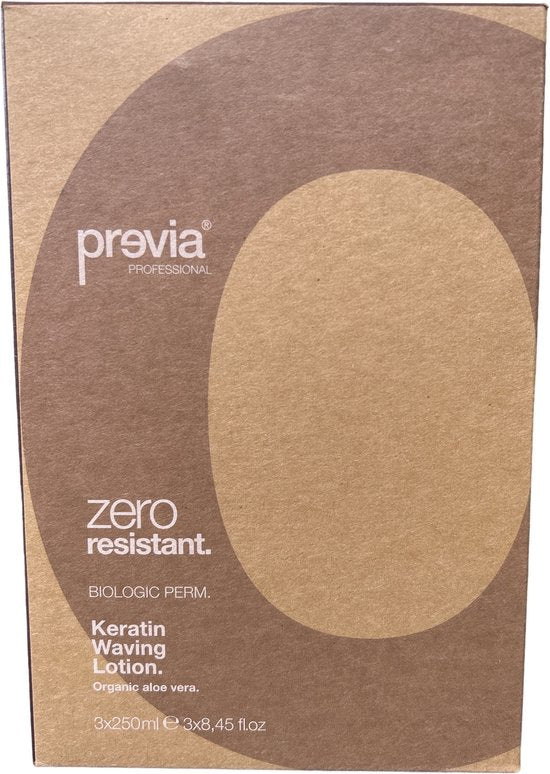 previa Professional Keratin Waving Lotion zero resistant 3 x 250ml - afbeelding 1