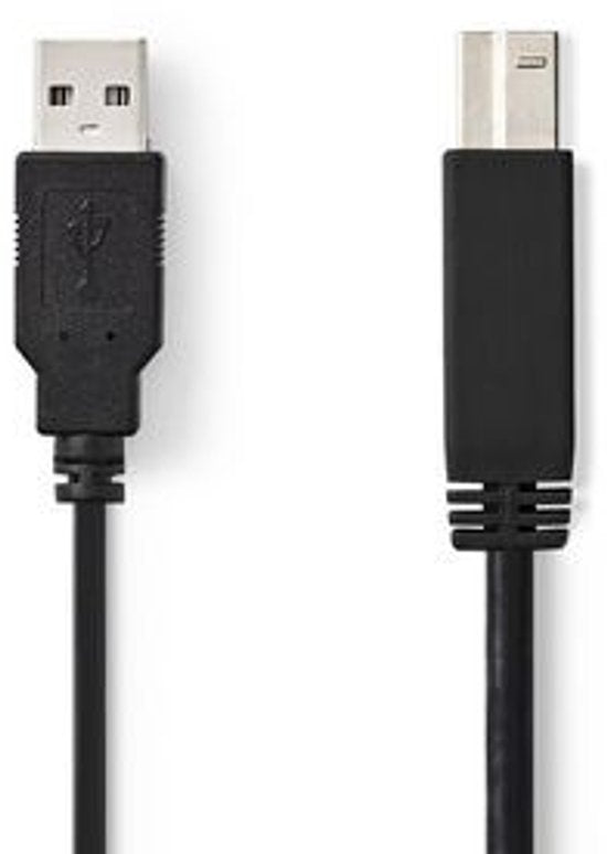 Nedis USB-Kabel - USB 2.0 - USB-A Male - USB-B Male - 480 Mbps - Vernikkeld - m - Rond - PVC - Zwart - afbeelding 8