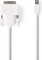 Nedis Mini DisplayPort-Kabel - DisplayPort 1.2 - Mini-DisplayPort Male - DVI-D 24+1-Pins Male - 21.6 Gbps - Vernikkeld - 2.00 m - Rond - PVC - Wit - Envelop - afbeelding 5