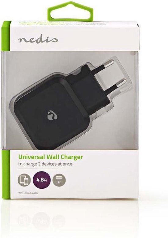 Wandoplader | 4,8 A | 2 uitgangen | USB-A | - afbeelding 12