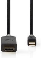 Nedis Mini DisplayPort-Kabel - DisplayPort 1.4 - Mini-DisplayPort Male - HDMI Connector - 48 Gbps - Verguld - 2.00 m - Rond - PVC - Antraciet - Window Box - afbeelding 6