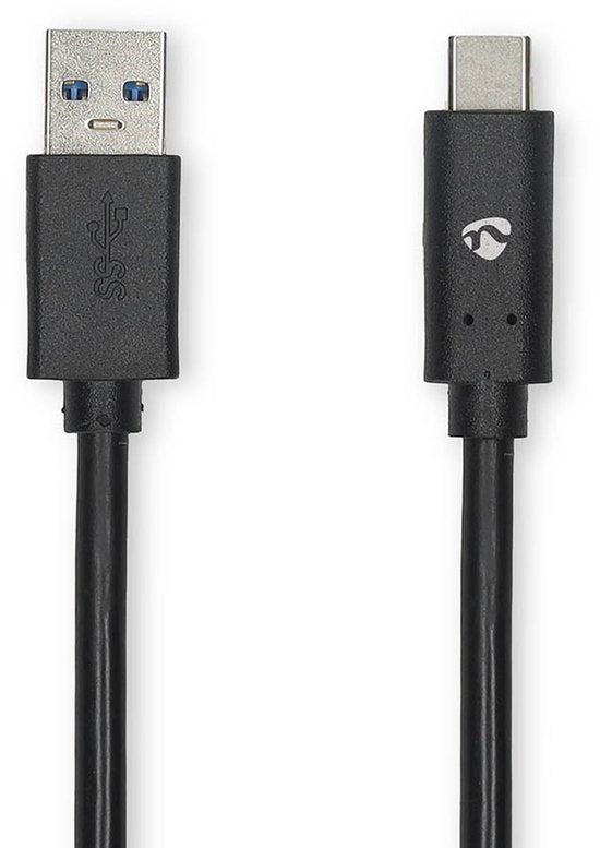 USB 3.1-Kabel | Type-Câ„¢ Male - A Male | 1,0 m | Zwart - afbeelding 3