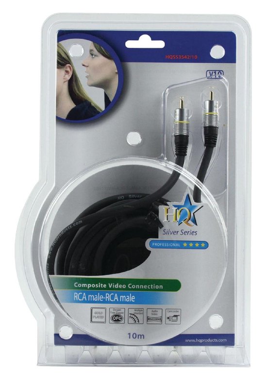 HQ Super Silver Tulp composiet video kabel - 10 meter - afbeelding 4