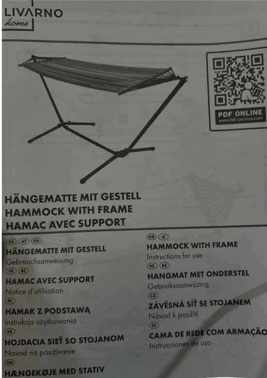 Hangmat Livarno Hammock Blue Striped, geleverd in handige opbergtas, buizenframe 5 cm doorsnede. nettogewicht 13 kg Ligvlak 200 cm x 100 cm Max belasting 100 kg - afbeelding 4