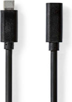 Nedis USB-Kabel - USB 3.2 Gen 1 - USB-C Male - USB-C Female - 5 W - 5 Gbps - Vernikkeld - 2.00 m - Rond - PVC - Zwart - Envelop - afbeelding 2