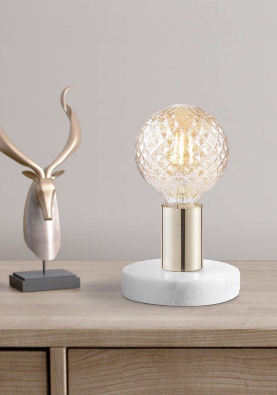 Home Sweet Home - Moderne tafellamp Sten - Brons - 10/10/9cm - bedlampje - voor E27 lichtbron - gemaakt van Marmer en metaal - afbeelding 3