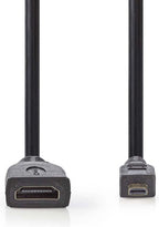 Nedis High Speed ​​HDMI-Kabel met Ethernet - HDMI Micro-Connector - HDMI Output - 4K@30Hz - 10.2 Gbps - 0.20 m - Rond - PVC - Zwart - Envelop - afbeelding 13
