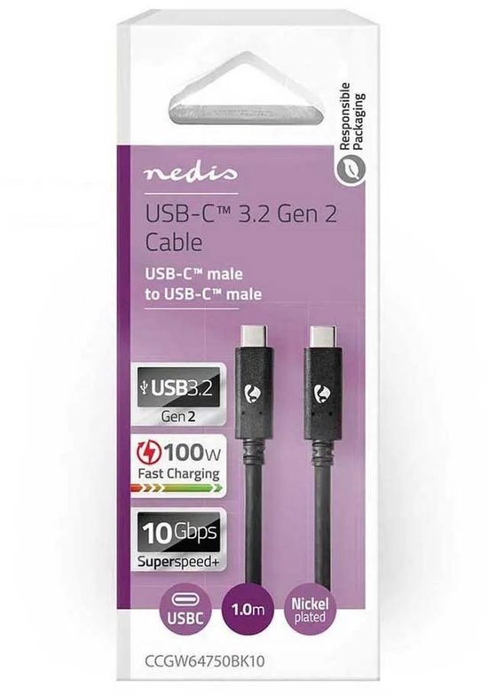 Nedis - USB - USB-C™ Male - USB-C™ Male - m - afbeelding 3