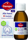 Dampo 3 in 1 Alle Hoest + Keelpijn - Bij droge en vastzittende hoest - Bij keelpijn - Verlicht de luchtwegen - Hoestdrank - Medisch hulpmiddel - 150 ml - afbeelding 1