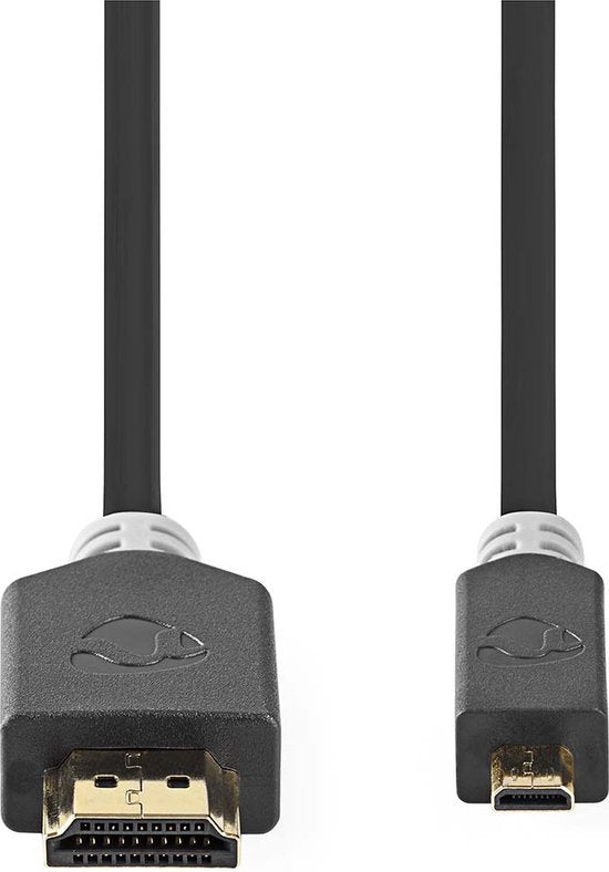 Nedis High Speed ​​HDMI-Kabel met Ethernet - HDMI Connector - HDMI Micro-Connector - 4K@30Hz - 10.2 Gbps - 2.00 m - Rond - PVC - Antraciet - Window Box - afbeelding 1