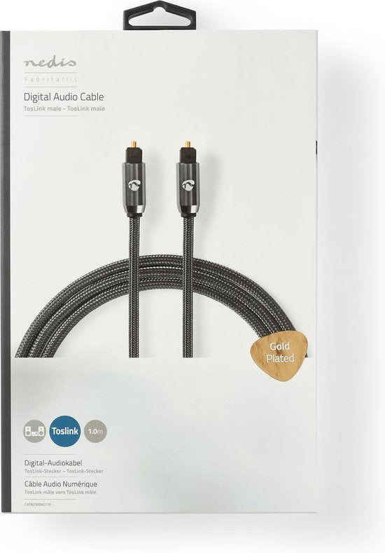 Nedis Digitale Audiokabel | TosLink Male - TosLink Male | Gun Metal Grey | Gevlochten Kabel - afbeelding 27