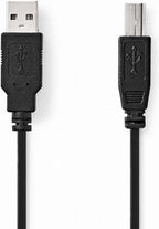 Nedis USB-Kabel - USB 2.0 - USB-A Male - USB-B Male - 480 Mbps - Vernikkeld - m - Rond - PVC - Zwart - afbeelding 7