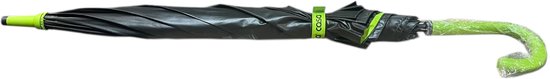 Casa Automatische Uitklapbare Stevige Stormbestendige Paraplu (Zwart met Fel Limegroen) 100 % Polyester 105 cm doorsnede lichtgewicht - afbeelding 2