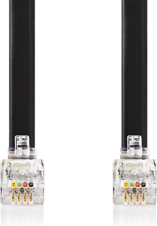 Nedis Telecomkabel - RJ10 Male - RJ10 Male - 5.00 m - Kabel design: Gekruld - Kabeltype: RJ10 - Zwart - Envelop - afbeelding 7