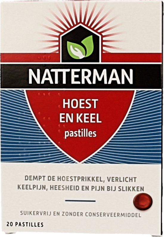 Natterman Hoest en Keel pastilles - Dempt de hoestprikkel - Verlicht keelpijn, heesheid en pijn bij slikken - Suikervrij - Anti-hoestmiddel - Medisch hulpmiddel - Vanaf 6 jaar - 20 pastilles - afbeelding 8