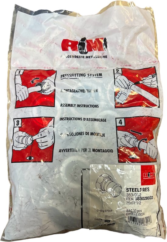 Steelpres C-staal M 28mm x 1 1/2inch persfitting wartelkoppeling binnendraad FxRp - afbeelding 3