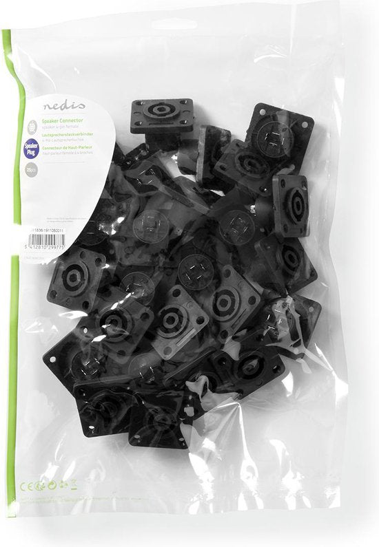 Nedis Speaker-Connector - Recht - Female - Vernikkeld - Soldeer - ABS - Zwart - 25 Stuks - Polybag - afbeelding 4