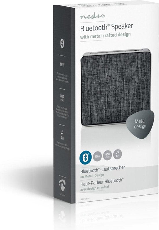 Bluetooth-Speaker - Maximale batterijduur: 4 uur - Handheld Ontwerp - 15 W - Stereo - Ingebouwde microfoon - Grijs - afbeelding 9