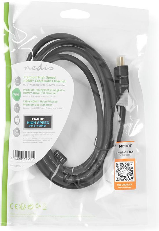 Nedis HDMI kabel versie 2.0 (4K 60Hz HDR) / zwart - meter - afbeelding 37