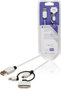Konig USB 2.0 A Male naar USB 2.0 Micro Male;Apple Lightning;Apple 30-pin - 1 m - afbeelding 1