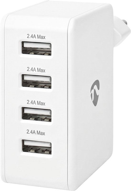 Nedis Oplader - 24 W - 4x 2.4 A - Outputs: 4 - 4x USB-A - Geen Kabel Inbegrepen - Single Voltage Output - Wit - afbeelding 18