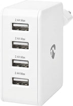 Nedis Oplader - 24 W - 4x 2.4 A - Outputs: 4 - 4x USB-A - Geen Kabel Inbegrepen - Single Voltage Output - Wit - afbeelding 18