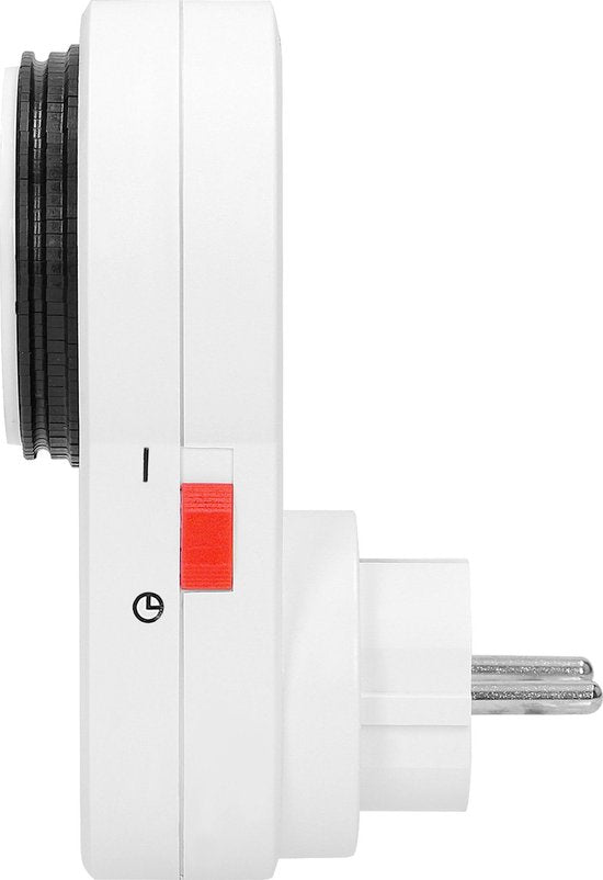 Tijdschakelaar voor binnen Doorvoerstekker 24 uur instelbaar met spanning van 230 V - Analoge timer schakelaar - Schakelklok stopcontact 24 uur instelbaar - Wit - afbeelding 4