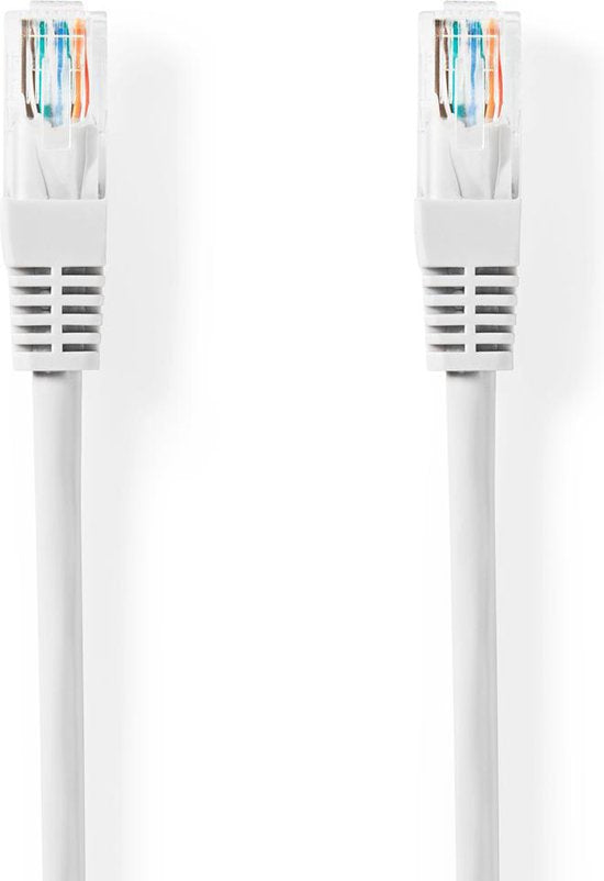 Nedis CAT5e-Kabel - U/UTP - RJ45 Male - RJ45 Male - 20.0 m - Rond - PVC - Wit - Label - afbeelding 1