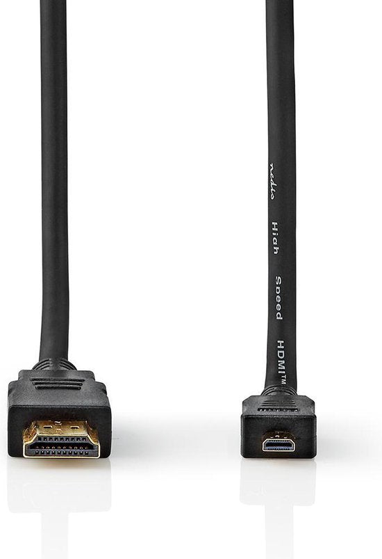 Nedis High Speed ​​HDMI-Kabel met Ethernet - HDMI Connector - HDMI Micro-Connector - 4K@30Hz - 10.2 Gbps - 1.50 m - Rond - PVC - Zwart - Label - afbeelding 3