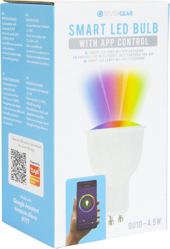 Silvergear Smart WiFi Led GU10 - stuks - Via iOS en Android App - Google Home en Amazon Alexa - afbeelding 2