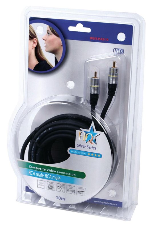 HQ Super Silver Tulp composiet video kabel - 10 meter - afbeelding 3