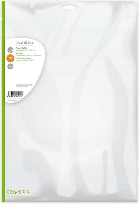 Nedis electriciteitssnoer Zwart m C13 - afbeelding 31