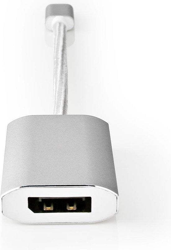 Nedis USB-C Adapter - USB 3.2 Gen 1 - USB-C Male - DisplayPort Female / USB-C Female - 4K@60Hz - Power delivery - 0.20 m - Rond - Verguld - Gevlochten / Nylon - Zilver - Cover Window Box - afbeelding 3